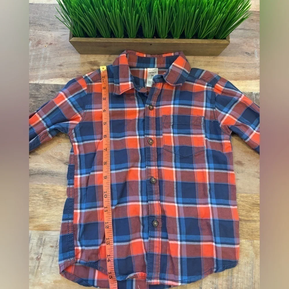 Carters Boys 3T Plaid Button Down